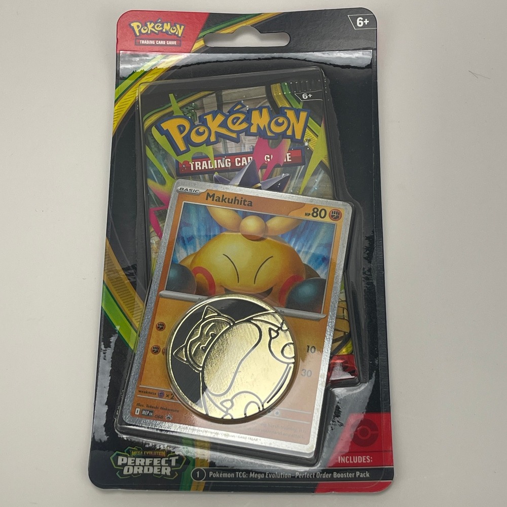Pokemon Mega Evolution Perfect Order Blister Pack Makuhita Snorlax Coin NEW